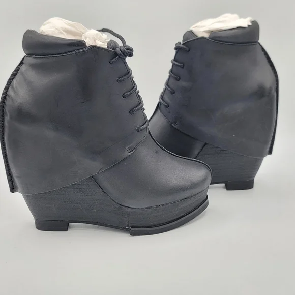 Leon Max Black Leather Boots Axis Size 8.5 NEW #1568 - Picture 4 of 16